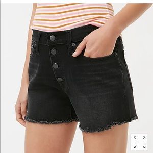 High waisted J Crew Black denim shorts